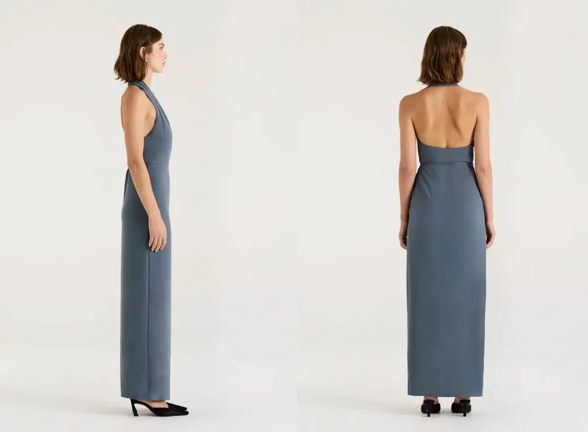 Henne Vida Maxi Dress Slate Size 8 - Image 3