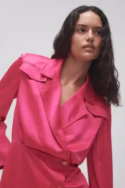 Aje Echo Mini Shirt Dress Pink Size AU 14 for rent on The Volte - image 6