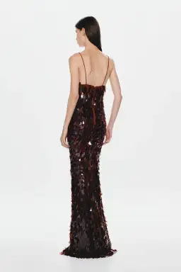 Misha Sapphire Sequin Maxi Dress in Fig Size 8/S for rent on The Volte - image 3