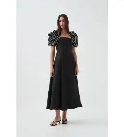 Aje Twyla Midi Dress Black Size 10 for rent on The Volte - image 2