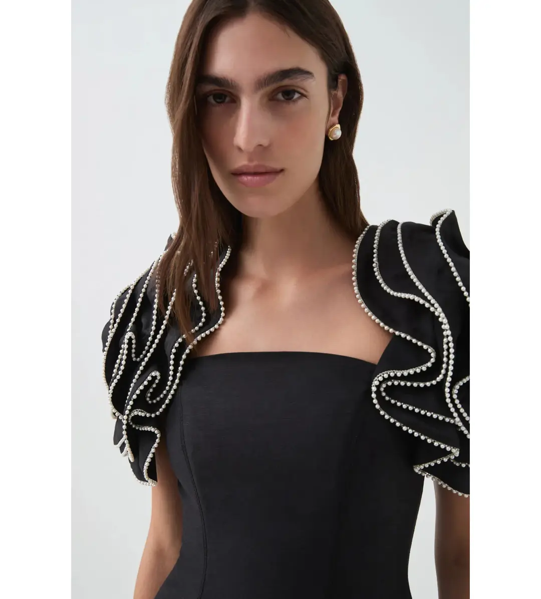 Aje Twyla Midi Dress Black Size 10 for rent on The Volte - main image