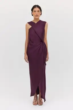 Bianca Spender Aubergine Satin Deviation Gown Size 10 for rent on The Volte - image 1