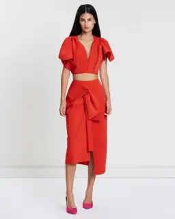 Acler Crawford Midi Set Red Size 8 for rent on The Volte - image 1