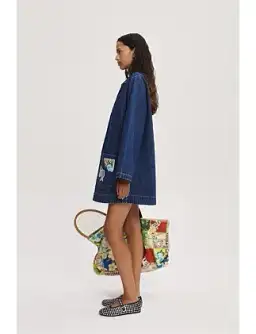 ALEMAIS SPEEDY DENIM MINI DRESS SIZE 10/L for rent on The Volte - image 3