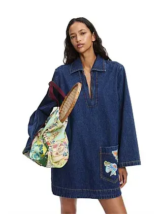 ALEMAIS SPEEDY DENIM MINI DRESS SIZE 10/L for rent on The Volte - main image