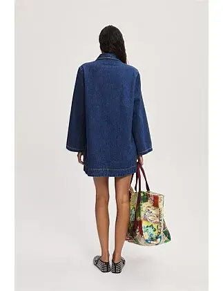 ALEMAIS SPEEDY DENIM MINI DRESS SIZE 10/L for rent on The Volte - main image