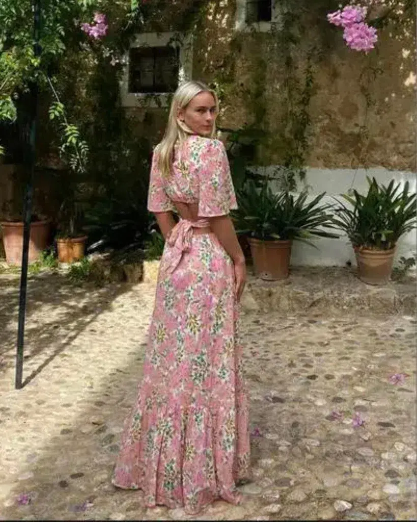 Hansen & Gretel Flores Dress in Watercolour Size AU 8 for rent on The Volte - main image