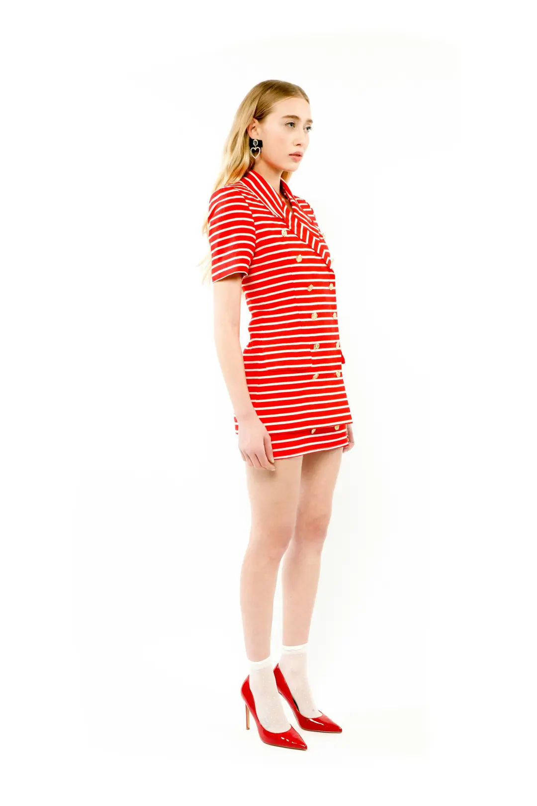 ALICE By Alice McCall Juno Blazer Top Red/White Stripe Size 12 for rent on The Volte - main image