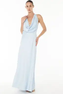 Manning Cartell Charmed Cowl Slip Maxi Dress Dove Blue Size 10