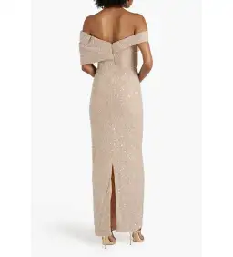 Rachel Gilbert Mirella Off Shoulder Gown in Neutral Size AU 14 for rent on The Volte - image 2