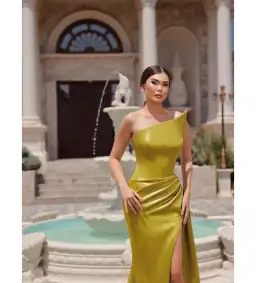 Vlora & Kaltrina Elysium Bexley Maxi Gown Olive Green Size 10 for rent on The Volte - image 2