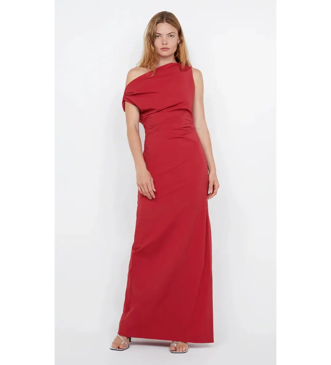 Bec and Bridge Angelina Asym Maxi Dress in Cherry Size S / AU 8 for rent on The Volte - main image