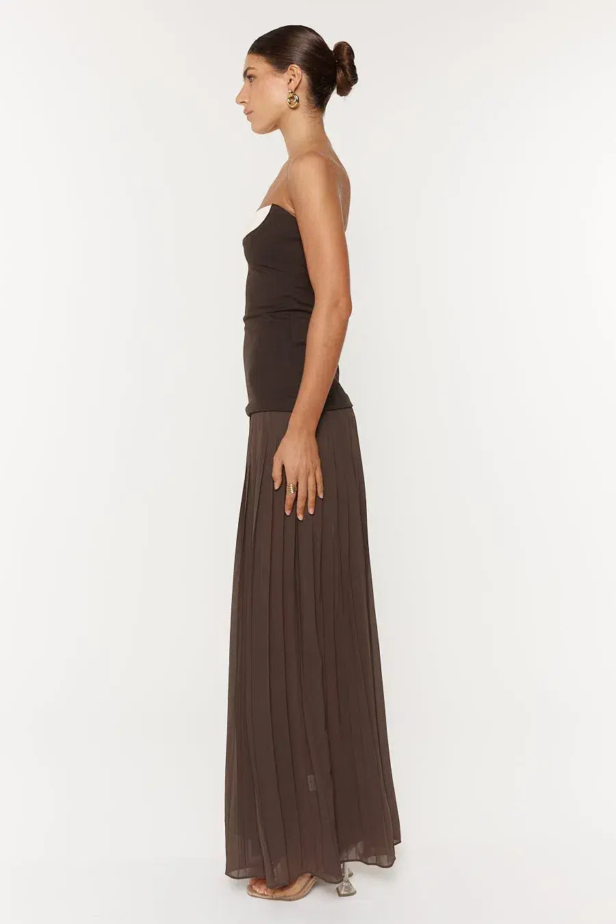 She is Olla Nicolette Maxi Dress Espresso Size 8 for rent on The Volte - main image