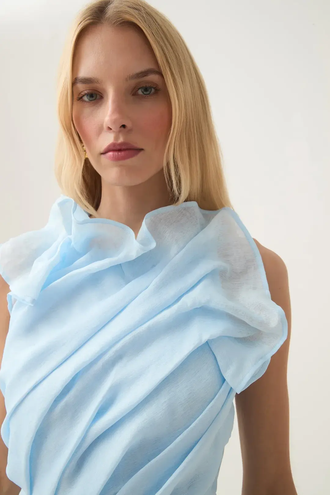 Aje Genesis Midi Dress Blue Size 8 for rent on The Volte - main image