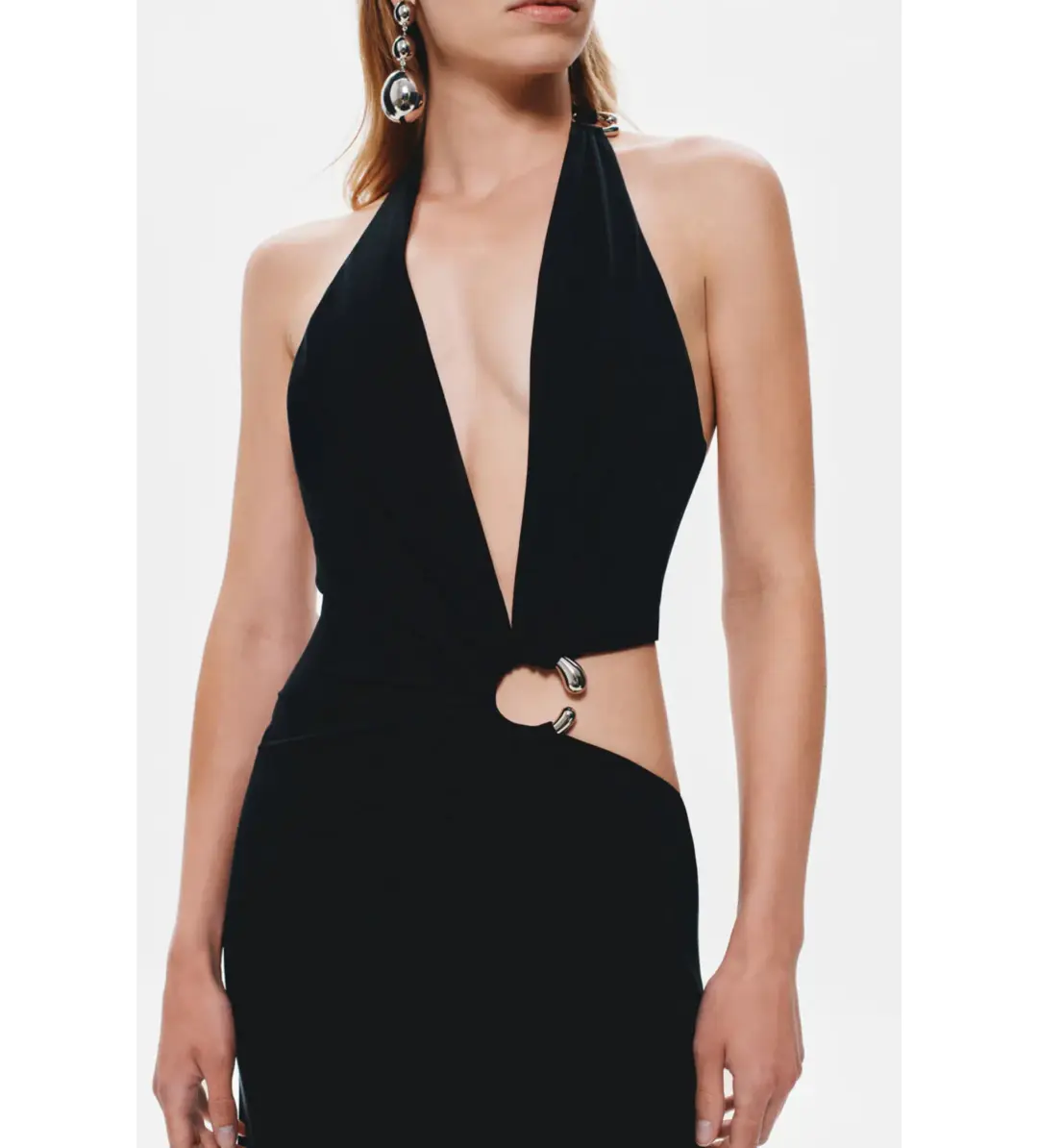 Misha Devon Cupro Maxi Dress Black Size 6 for rent on The Volte - main image