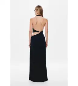 Misha Devon Cupro Maxi Dress Black Size 6 for rent on The Volte - image 5