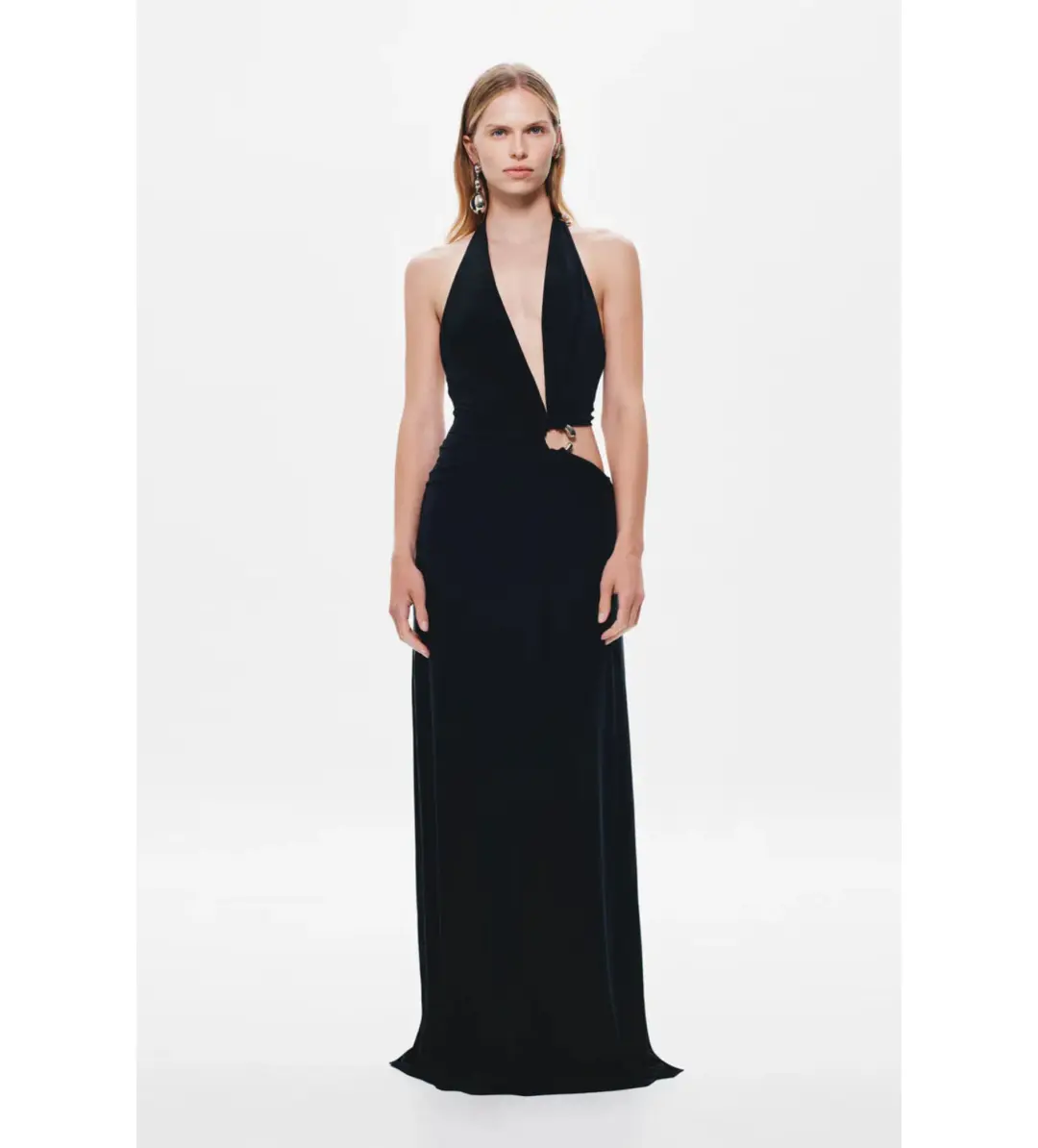 Misha Devon Cupro Maxi Dress Black Size 6 for rent on The Volte - main image
