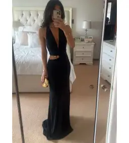 Misha Devon Cupro Maxi Dress Black Size 6 for rent on The Volte - image 2