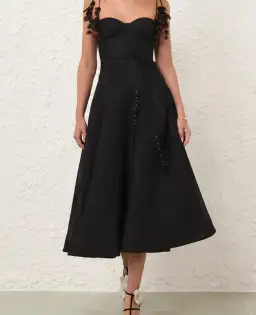 Zimmermann Natura Corset Midi Dress Black Size 3