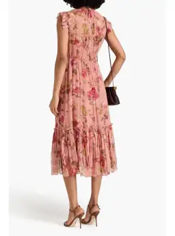Zimmermann Luminosity Flutter Midi Dress in Dusty Pink Floral Size 1 AU 10 for rent on The Volte - image 2