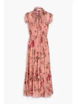 Zimmermann Luminosity Flutter Midi Dress in Dusty Pink Floral Size 1 AU 10 for rent on The Volte - image 3