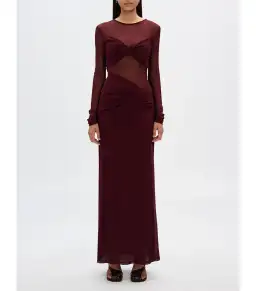 Misha The Abelia Mesh Maxi Dress in Berry Size 10 for rent on The Volte - image 1