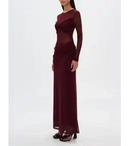Misha The Abelia Mesh Maxi Dress in Berry Size 10 for rent on The Volte - image 3