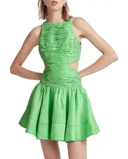 Aje Introspect Cut Out Mini Dress Green Size AU 16 for rent on The Volte - image 1
