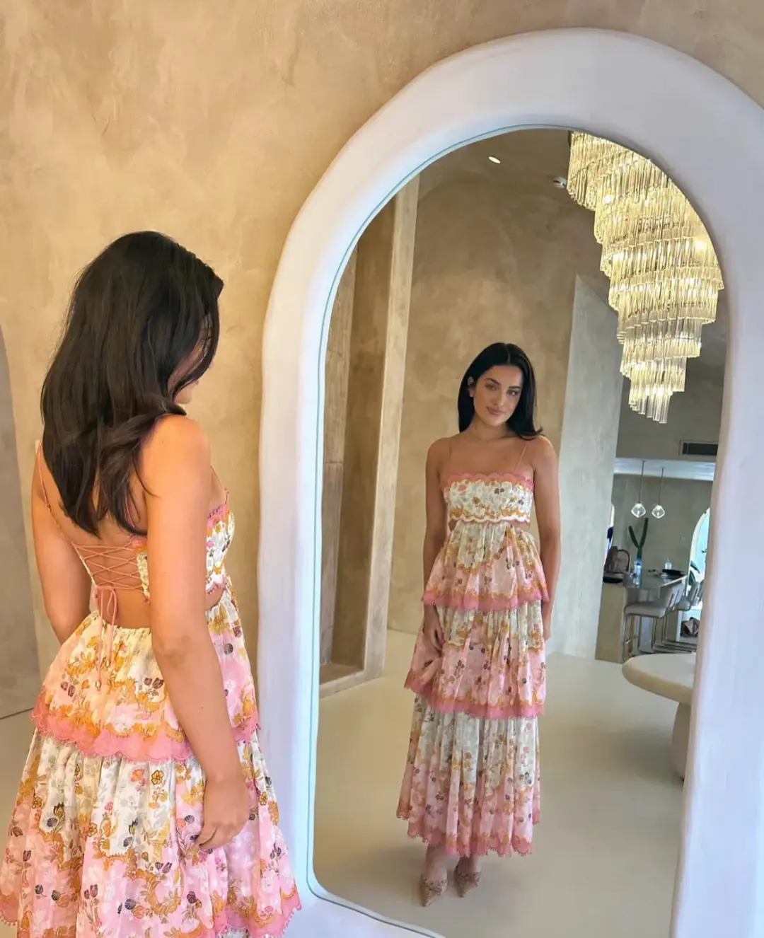 Zimmermann Laurel Frill Midi Dress Size AU 14 for rent on The Volte - main image