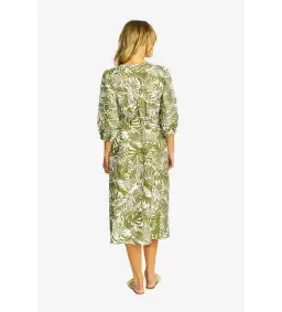 Ping Pong Flora V-Neck Button Midi Dress in Green Size 10/M for rent on The Volte - image 4