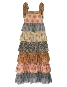Zimmermann Tallow Tiered Midi Dress Spliced Size 0 AU 8 for rent on The Volte - image 1
