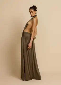 Arcina Ori Santina Maxi Dress Earthy Neutral Khaki Size S for rent on The Volte - image 7