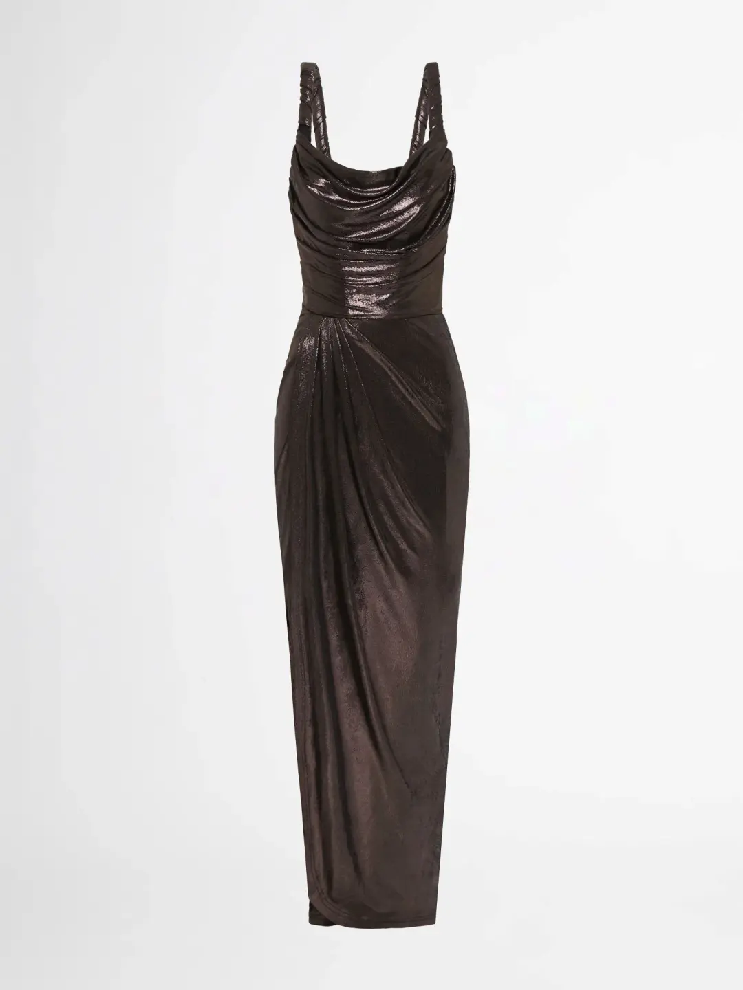 Sheike Celine Midi Dress Bronze Metallic Size 8 for rent on The Volte - main image