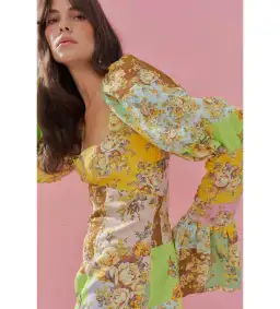 Alemais Matilde Puff Sleeve Mini Dress Multi Floral Size AU 10 for rent on The Volte - image 3