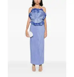 Aje Kira Midi Dress Blue Size 10 for rent on The Volte - image 1