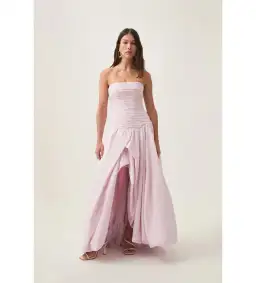 Aje Violette Bubble Hem Maxi Dress Pastel Pink Size AU 12