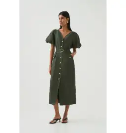 Aje Paloma Utility Midi Dress Midnight Green Size AU 10 for rent on The Volte - image 1