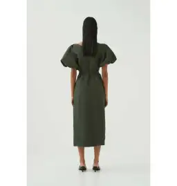 Aje Paloma Utility Midi Dress Midnight Green Size AU 10 for rent on The Volte - image 3