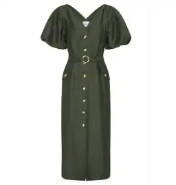 Aje Paloma Utility Midi Dress Midnight Green Size AU 10 for rent on The Volte - image 4