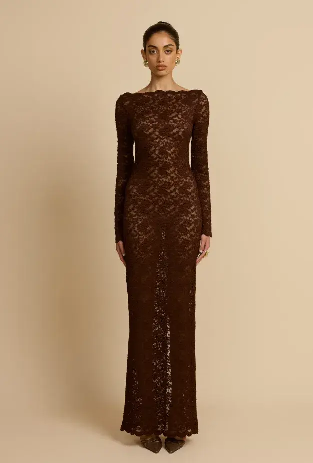Arcina Ori Monet Maxi Dress in Brown Size M/ AU 10 for rent on The Volte - main image