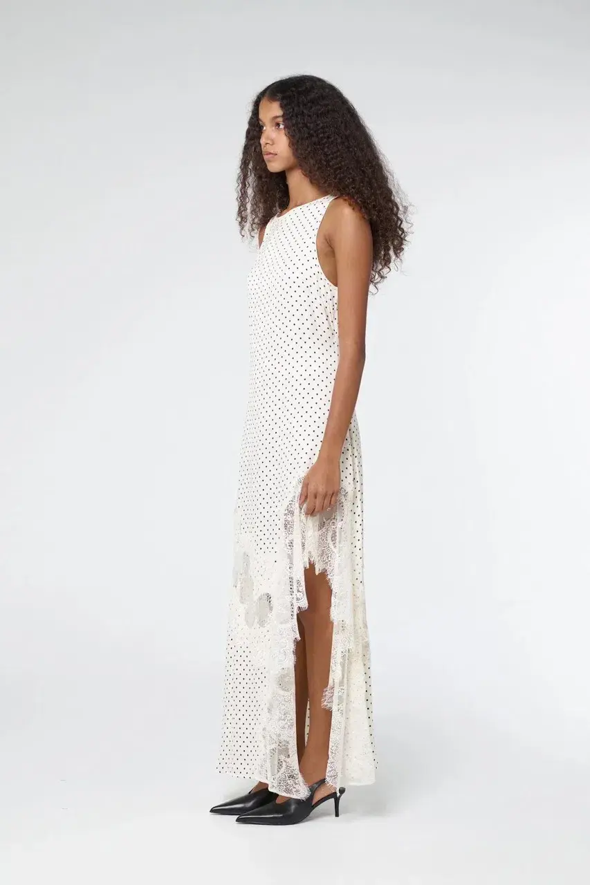 Third Form Visions Lace Frill Dress Cream Polka Dot Size AU 12 for rent on The Volte - main image