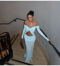 Natalie Rolt Emily Gown Blue Size 8 for rent on The Volte - image 2