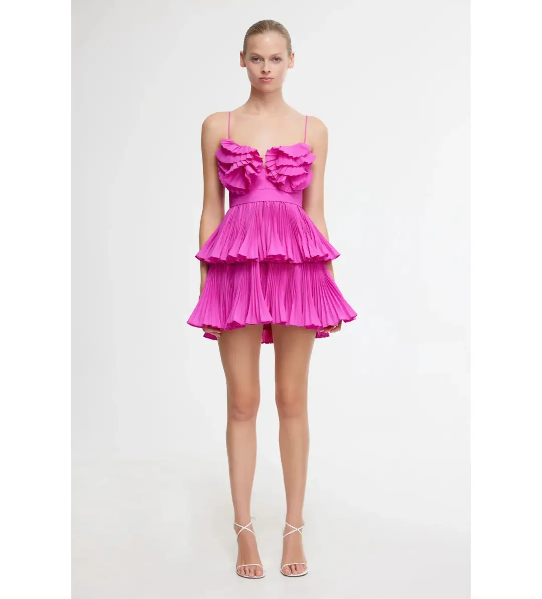 Acler Griffith Mini Dress Fuchsia Size 10 for rent on The Volte - main image