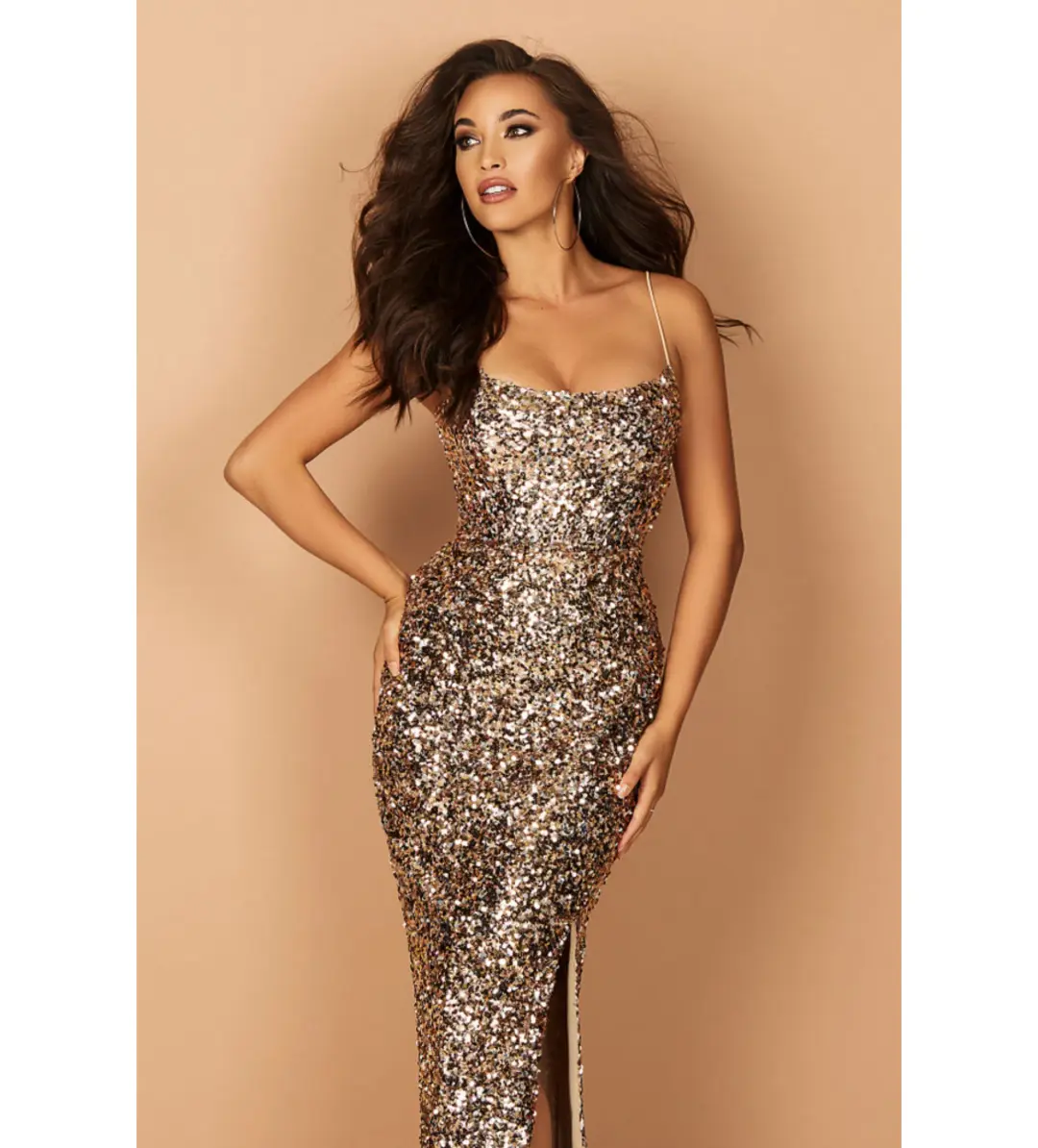 Love Nookie Confetti Gown Rose Gold Size AU 10 for rent on The Volte - main image