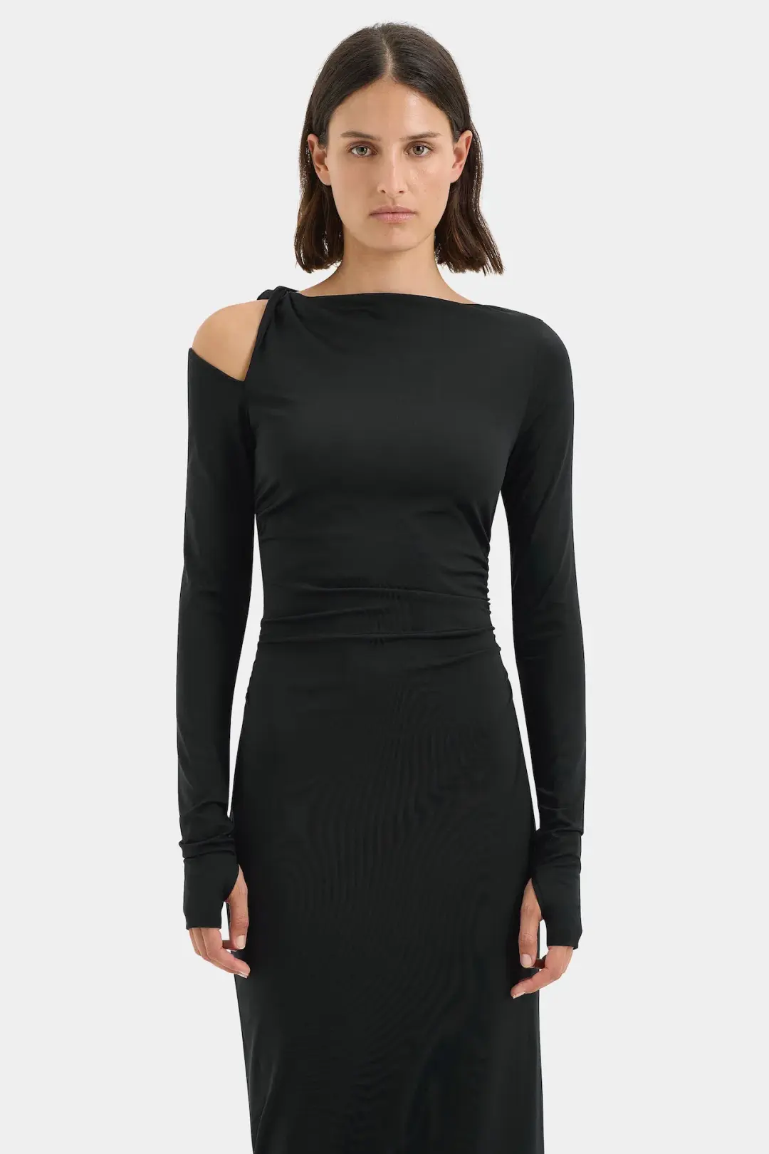 Sir the Label Elm Long Sleeve Midi Dress in Black Size 10 for rent on The Volte - main image