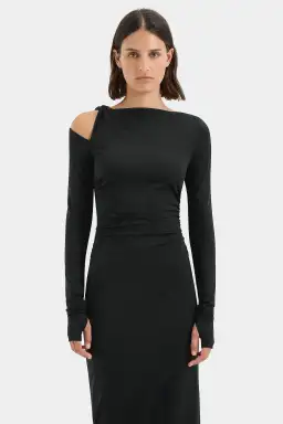 Sir the Label Elm Long Sleeve Midi Dress in Black Size 10 for rent on The Volte - image 2