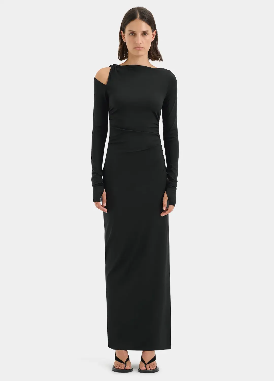 Sir the Label Elm Long Sleeve Midi Dress in Black Size 10 for rent on The Volte - main image