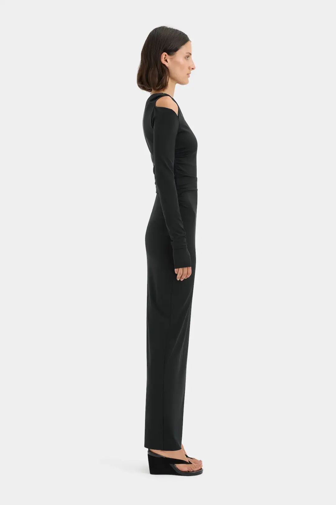 Sir the Label Elm Long Sleeve Midi Dress in Black Size 10 for rent on The Volte - main image