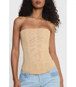 Leau Muse Mesh Corset Top Tan Size L / AU 12 for rent on The Volte - image 2