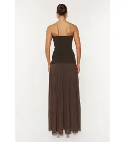 She is OLLÁ Nicolette Maxi Dress Espresso Size M / AU 10 for rent on The Volte - image 3